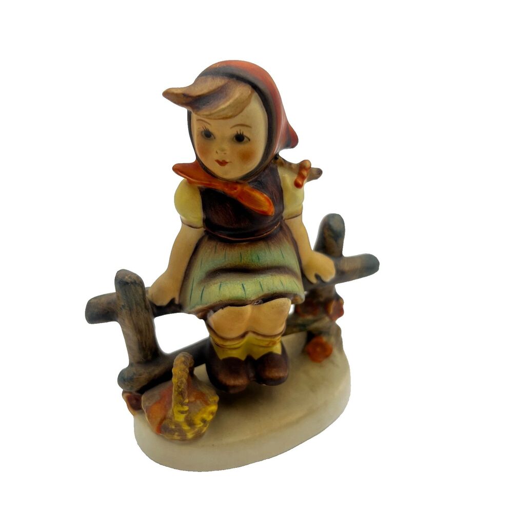 Goebel Hummel Just Resting Figurine Girl On Fence Germany Vintage 1938